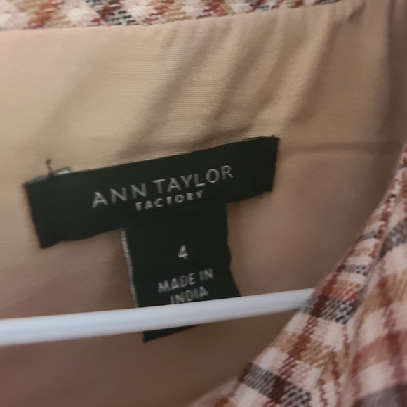NWOT Ann Taylor Factory Cream Plaid Dress 🌷🌴 - Picture 6 of 13